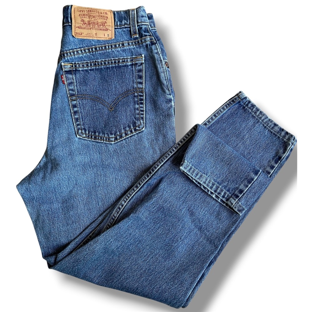 Vintage Levis 512 High Waisted Jeans 13 Medium Wash Slim Fit Tapered Leg USA